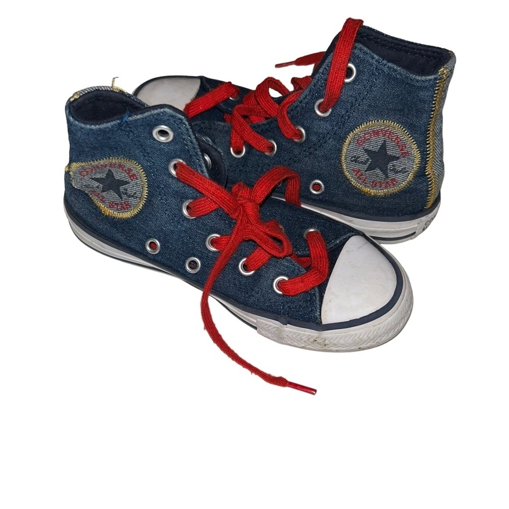 Converse Blue Denim Chuck Taylor All Star Hi Tops Sneakers kids size 11 Jean